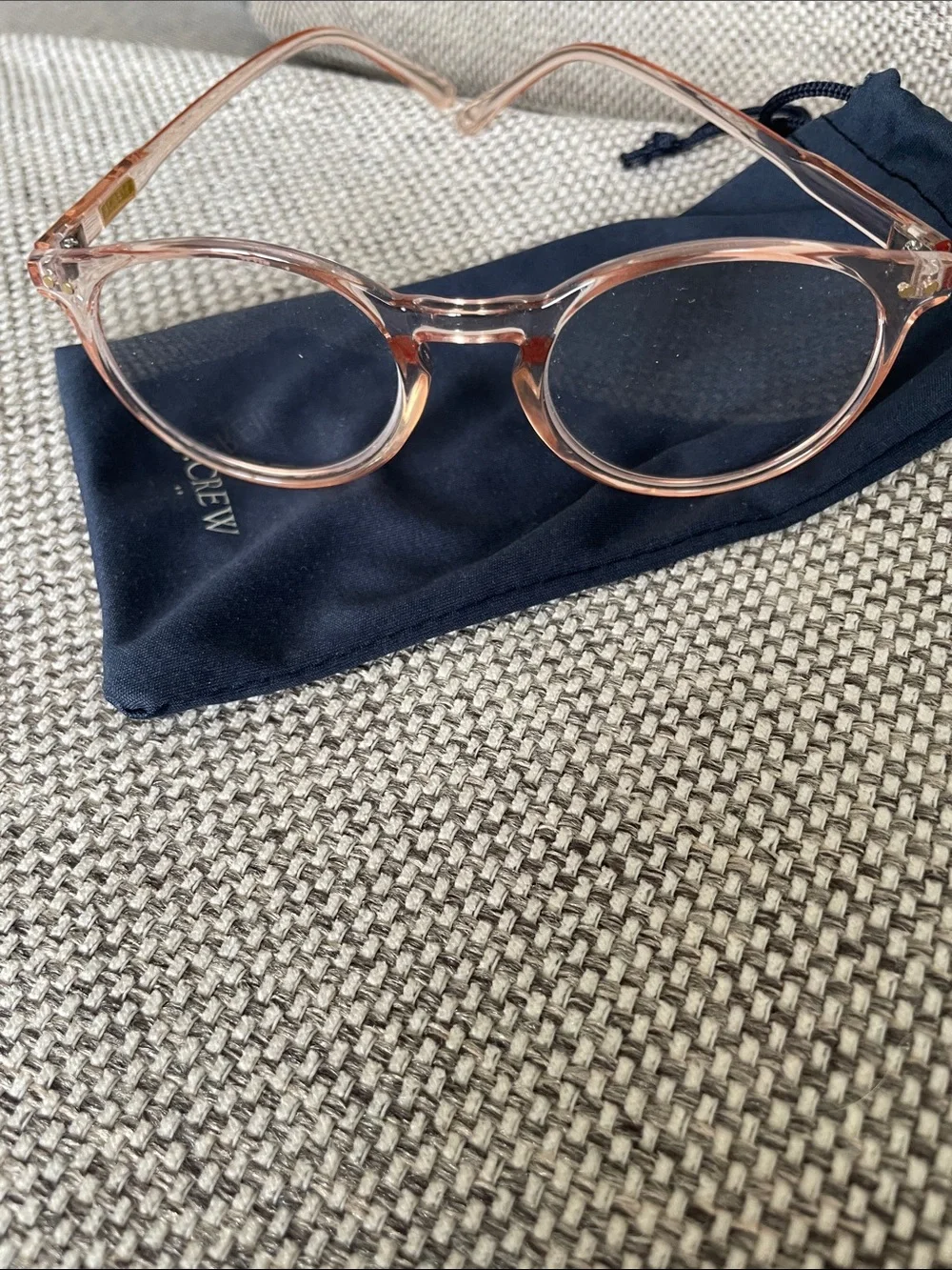 J. Crew Translucent Blush Round Optical Reading Glasses